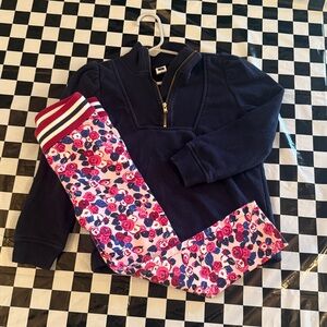 Janie and Jack Navy Half-Zip Pullover with Matching Pant Set